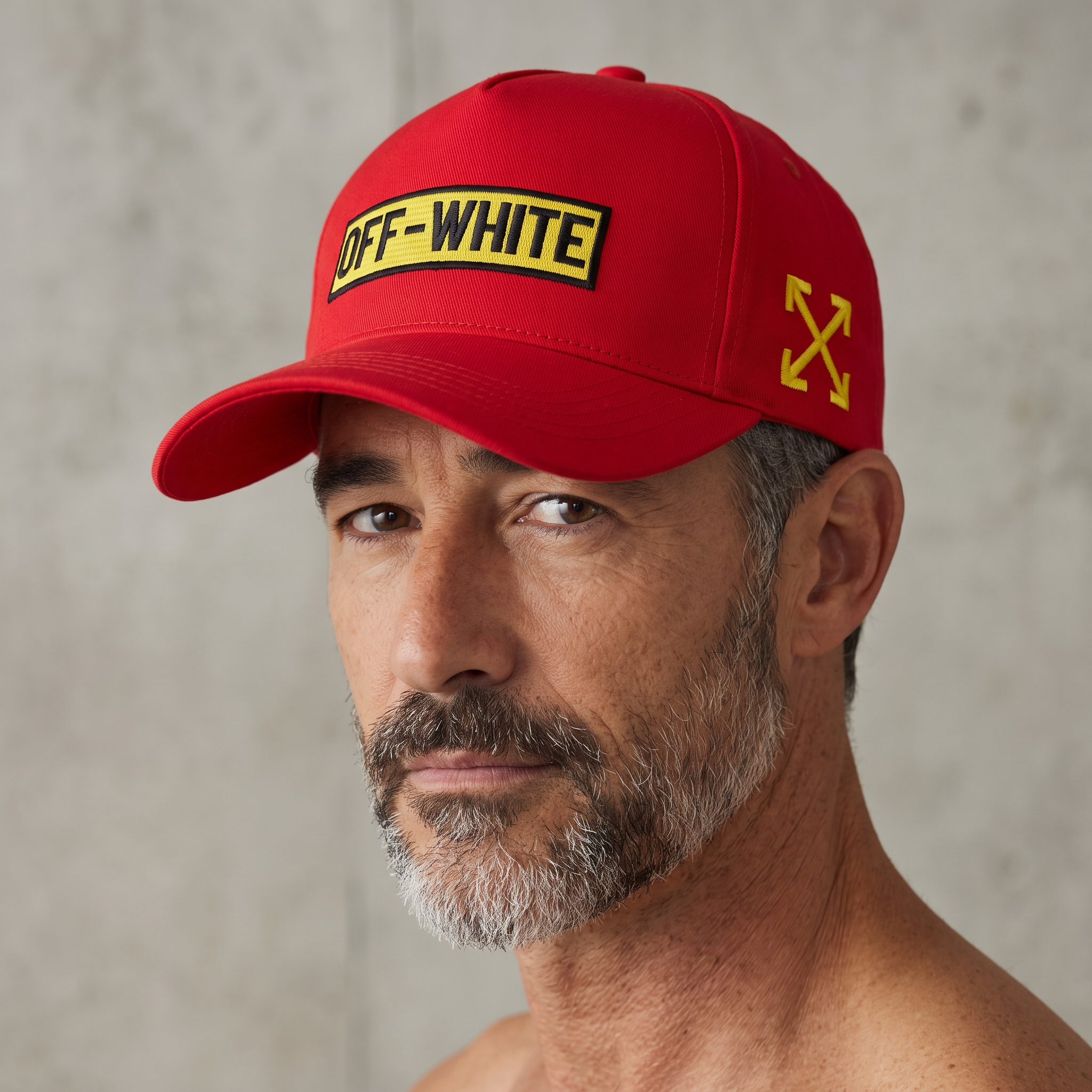 🧢❤️ Off-White Logo Baseball Cap – Red & Yellow 🔥