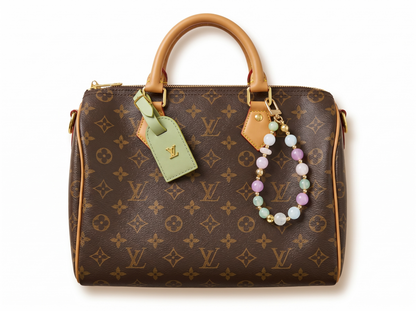 ✨ Louis Vuitton Speedy Monogram Bag with Pastel Charm 🎀👜