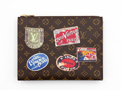 ✨ Louis Vuitton Monogram Travel Sticker Pochette – Brown