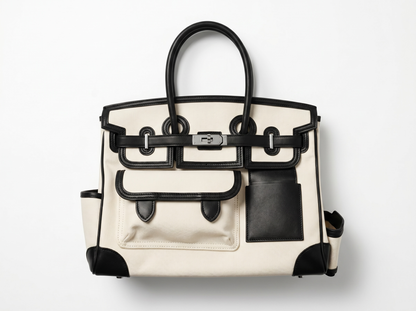 🖤🤍 Hermès Birkin Cargo Canvas Tote Bag
