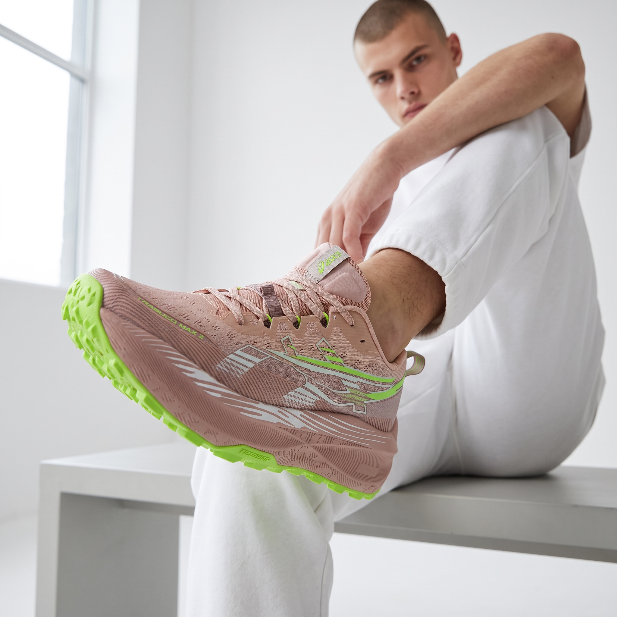 ASICS Trabuco Max 4 Trail Running Shoes – Pink / Neon Green