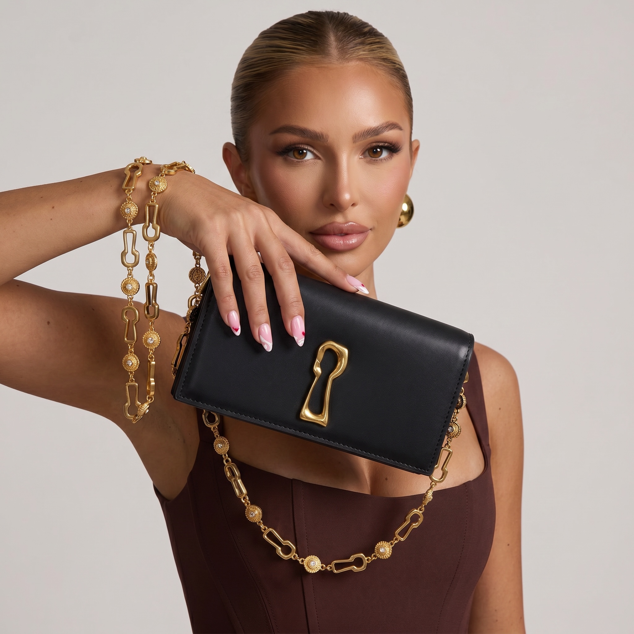 🖤 SCHIAPARELLI Keyhole Shoulder Bag ✨