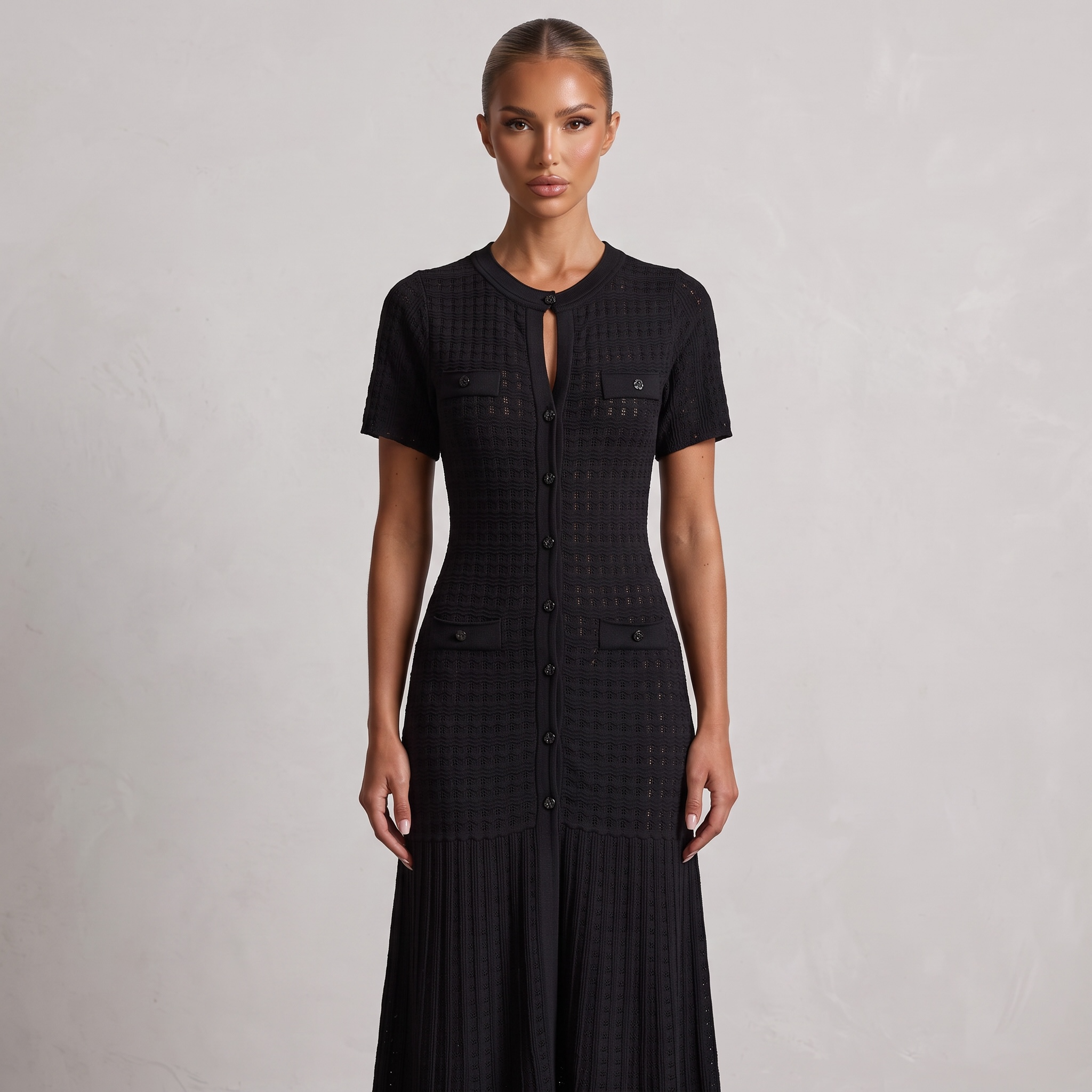 🖤 Sandro Textured Knit Maxi Dress