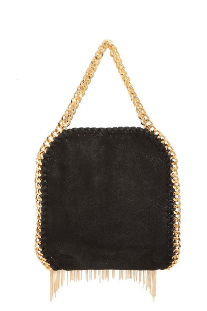 STELLA McCARTNEY Falabella Fringe Bag – Gold Chain Edition ✨🖤