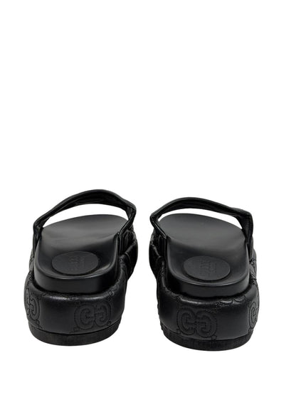 GUCCI GG Embossed Slide Sandals – Black Edition 🖤✨