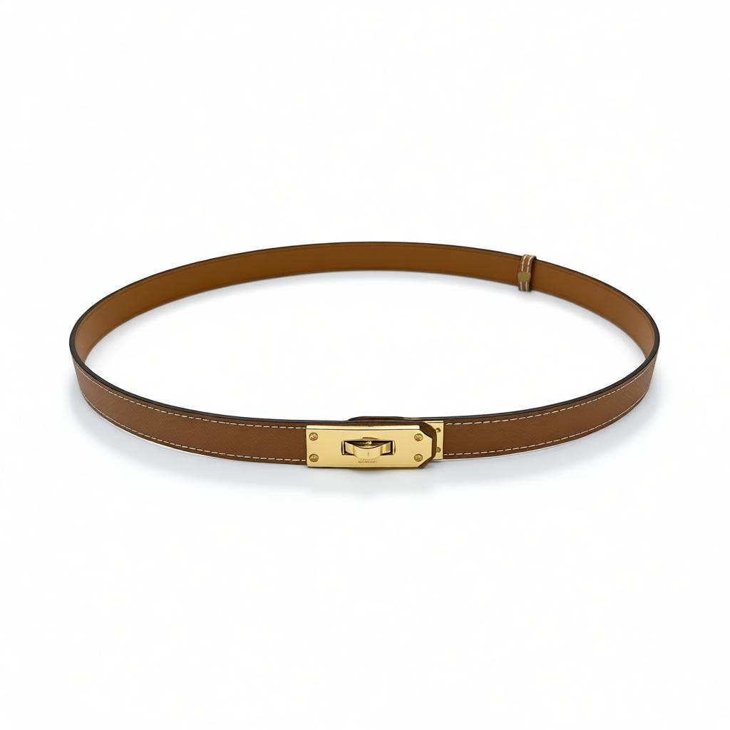 Hermès Brown Leather Belt with Gold Hardware 🤎✨