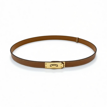 Hermès Brown Leather Belt with Gold Hardware 🤎✨