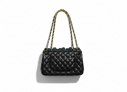 Chanel Camellia Floral Chain Bag – Black & Burgundy 🌺🖤
