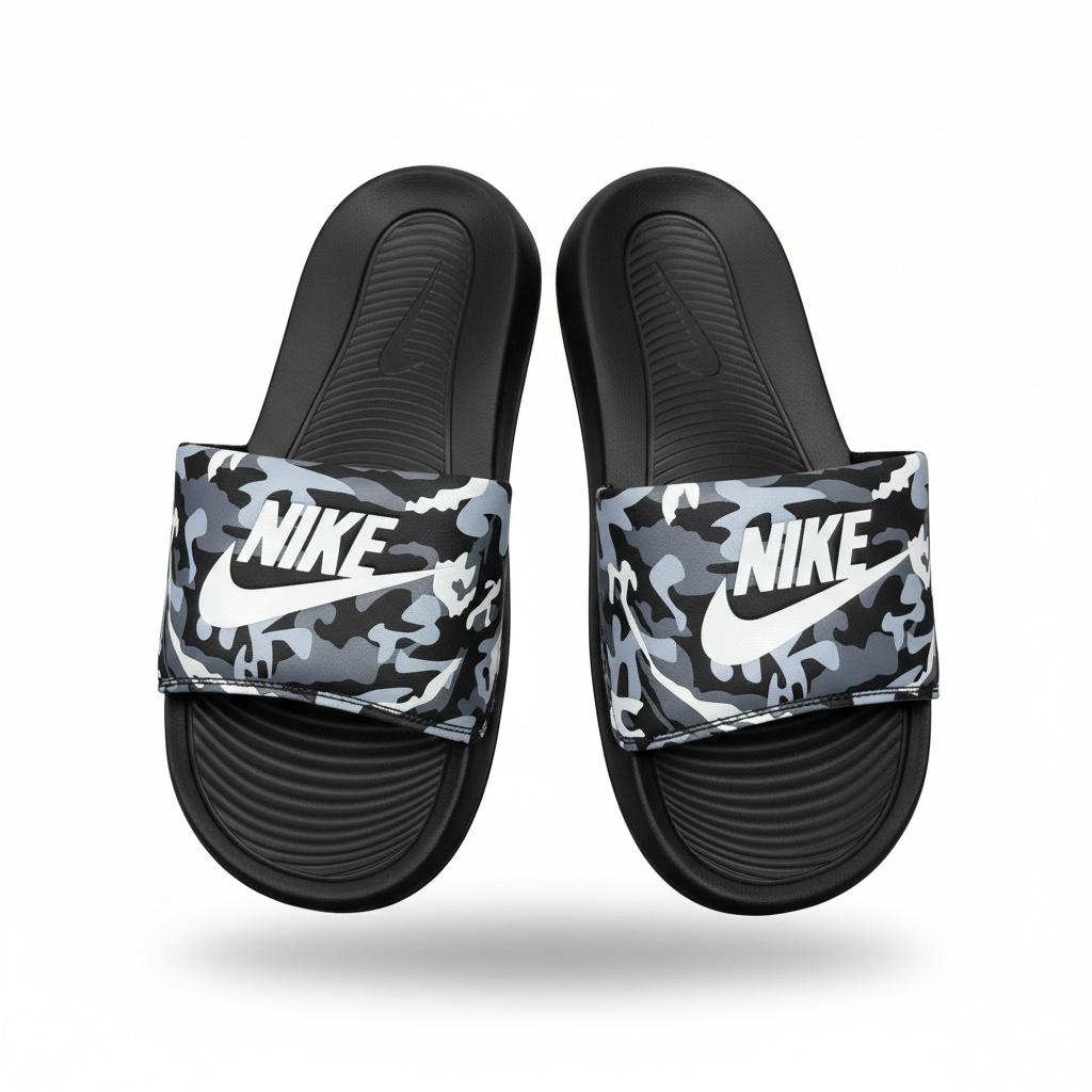 Nike Grey Camo Tech Slides 🩶🔥 | Sport Comfort Summer Essential 👟💨