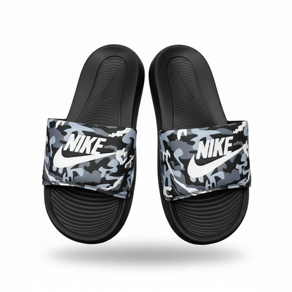 Nike Grey Camo Tech Slides 🩶🔥 | Sport Comfort Summer Essential 👟💨
