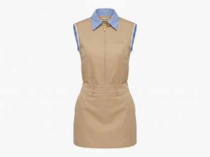 🤎 Miu Miu Beige Sleeveless Zip Two-Piece Set ✨