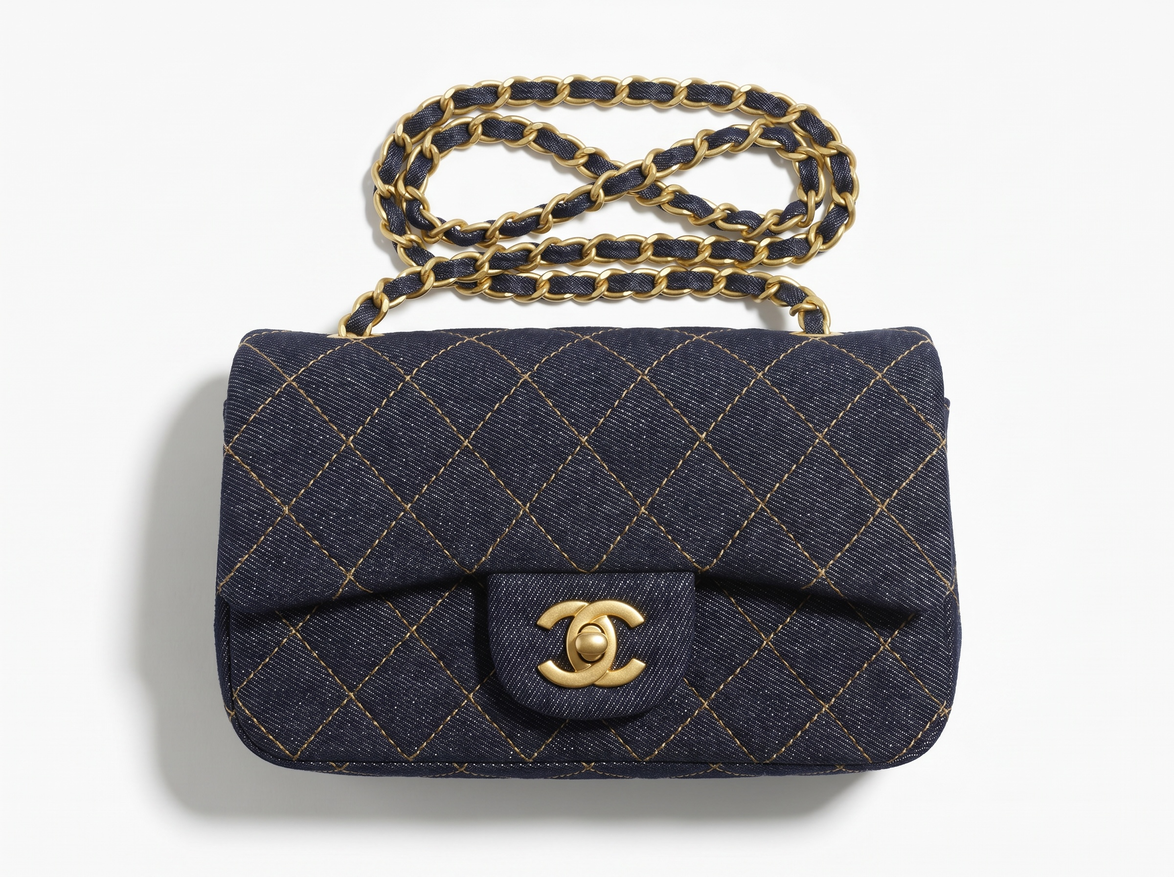 ✨ Chanel Denim Classic Flap Bag – Navy Blue Quilted Edition ✨