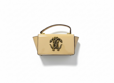 ROBERTO CAVALLI RC Mini Patent Bag – Nude Beige 🤍✨ | Soft Luxury Statement