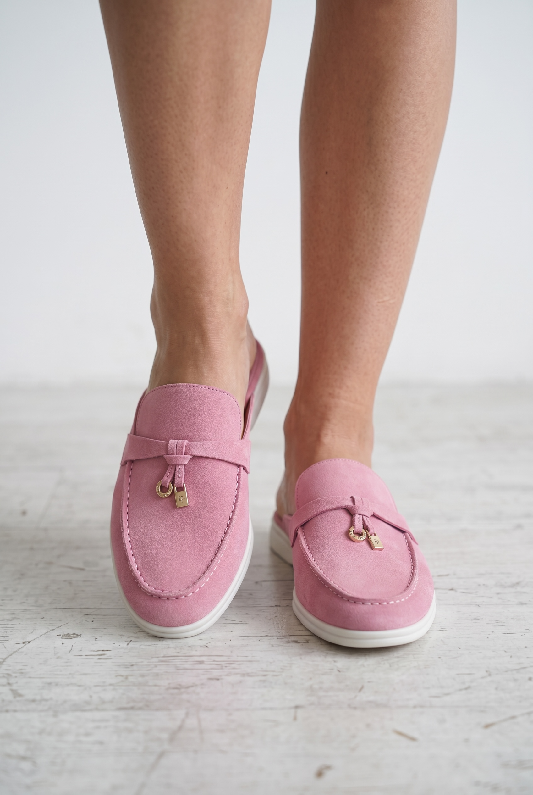 LORO PIANA Style Pink Suede Mule Loafers 💗✨ | Chic Comfort Edition