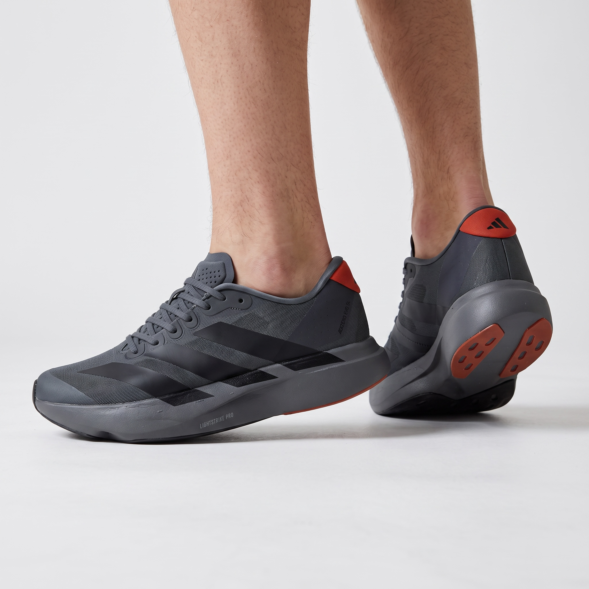 Adidas Adizero Running Shoes – Grey / Black / Orange