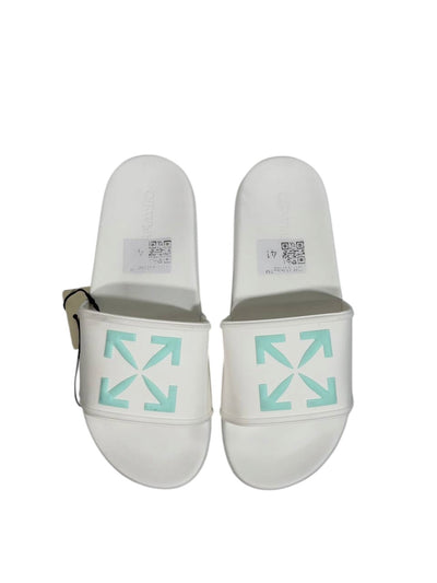 OFF-WHITE Slides – White Mint Arrow Edition 🤍💚