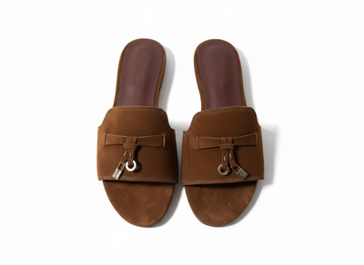 LORO PIANA Style Brown Suede Slides 🤎✨ | Minimal Luxury Edition