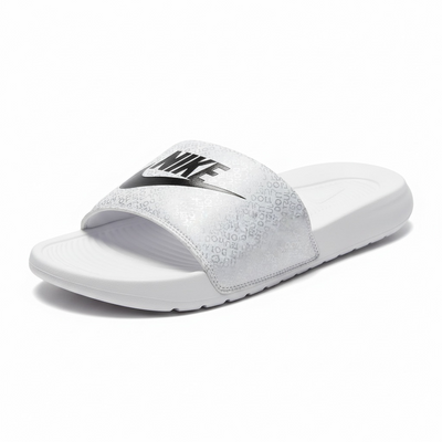 Nike White Logo Print Slides 🤍🖤 | Clean Sport Summer Essential 👟🔥