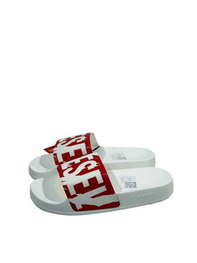 DIESEL Slides – Red Logo Statement Edition 🔴⚪