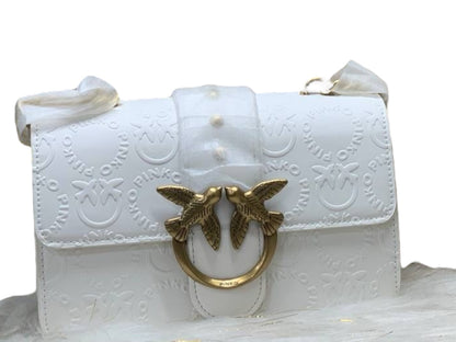 Pinko Love Bag with Gold Embroidery