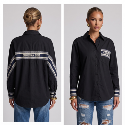 Dior Oblique Stripe Oversized Shirt one size
