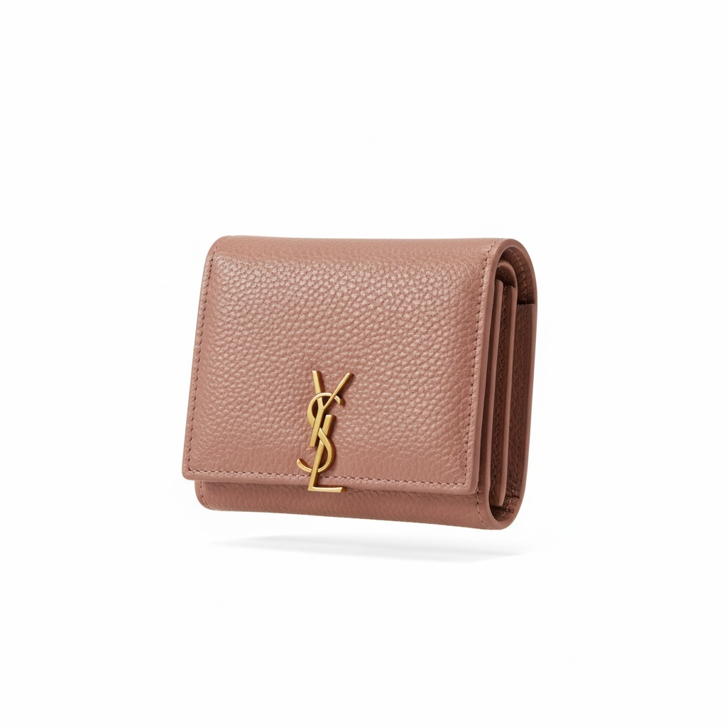 Yves Saint Laurent Nude Leather Compact Wallet 🤎✨
