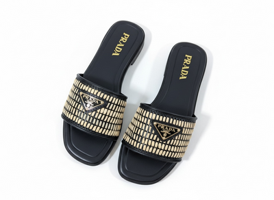 PRADA Raffia Slide Sandals 🖤✨ | Iconic Summer Luxury