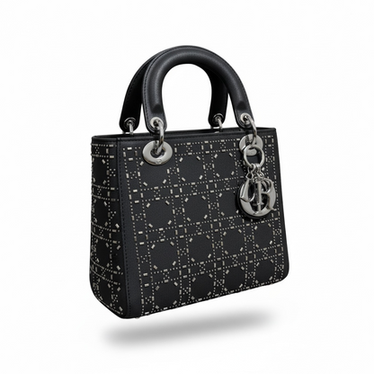 🖤 Christian Dior Lady Dior Black Studded Handbag ✨