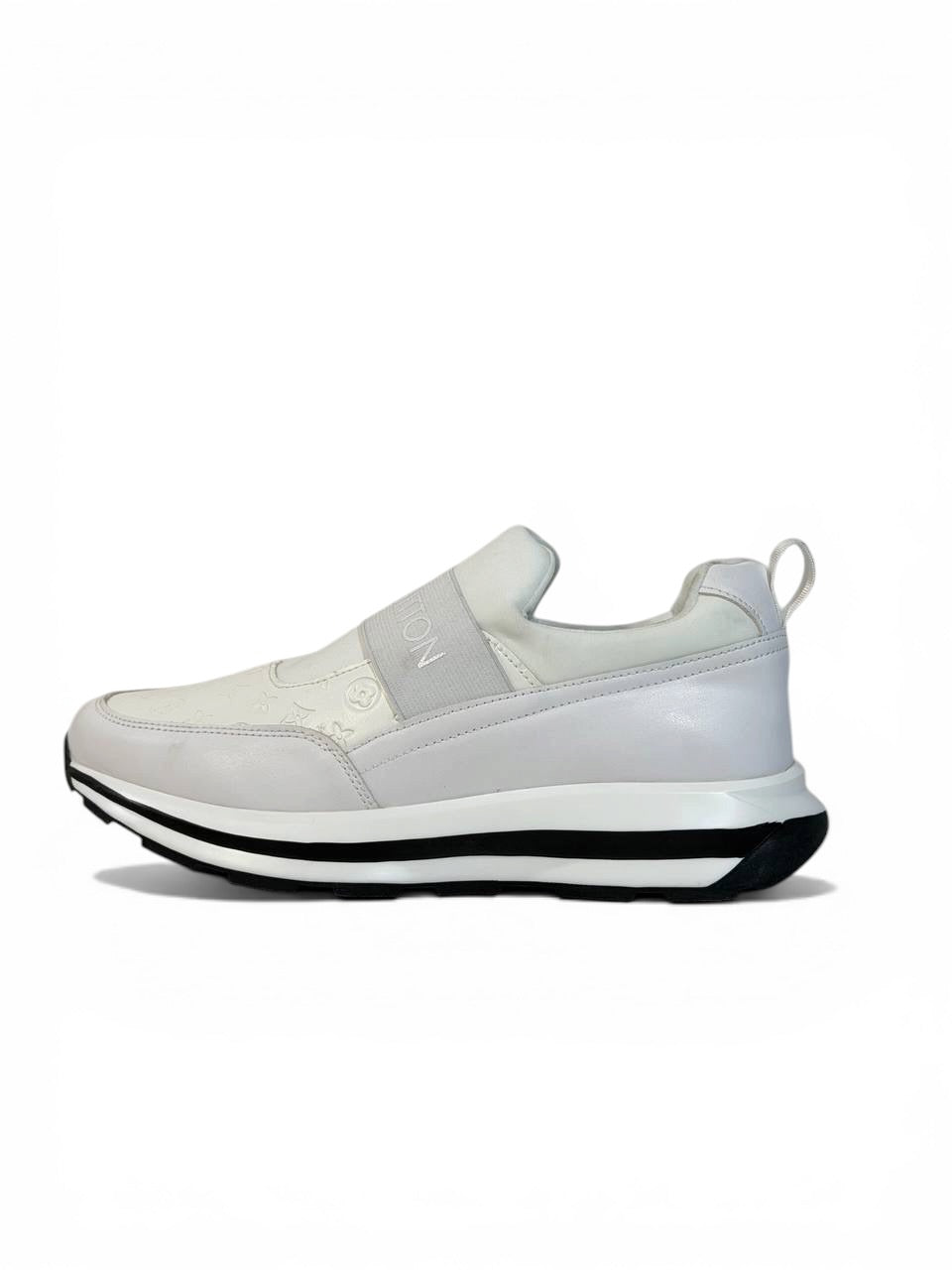 Louis Vuitton White Monogram Slip-On Sneakers 🤍✨ Luxury Clean Style