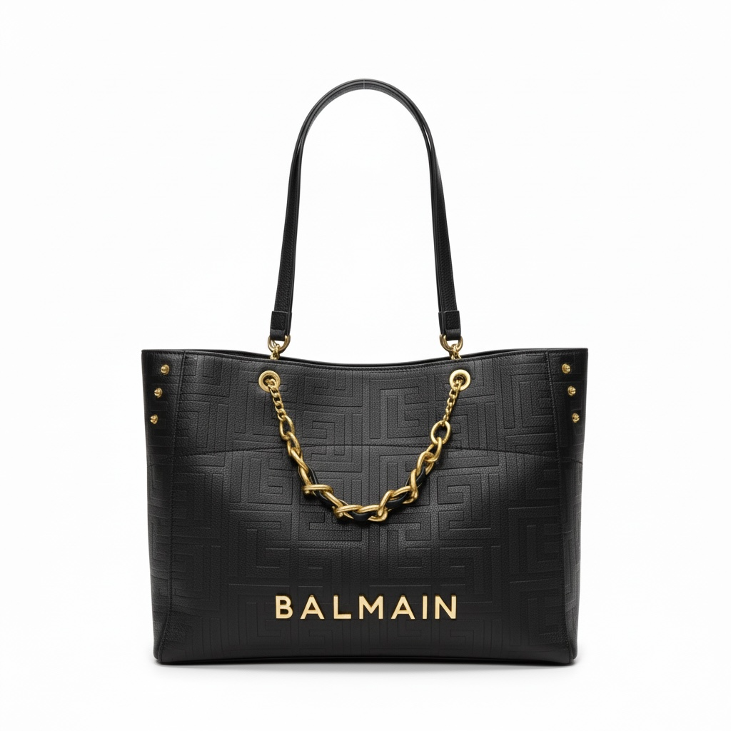 Balmain Monogram Shoulder Bag 🖤✨ | Luxury Designer Handbag (bag +wallet)
