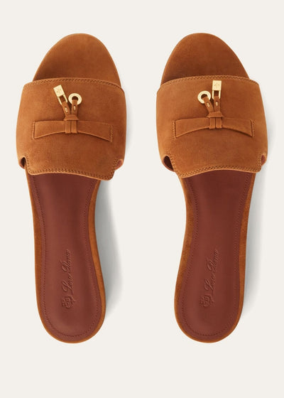 LORO PIANA Style Brown Suede Slides 🤎✨ | Minimal Luxury Edition