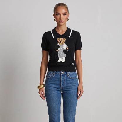 🧸 Polo Ralph Lauren Bear Knit Polo Sweater – Black Edition one size