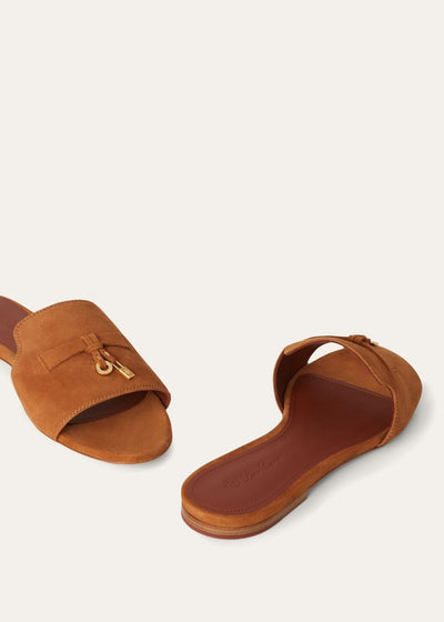 LORO PIANA Style Brown Suede Slides 🤎✨ | Minimal Luxury Edition