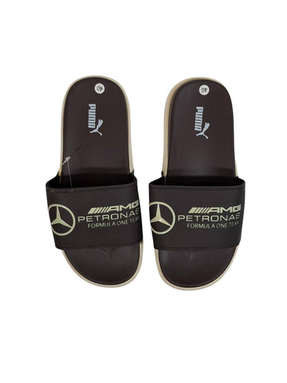PUMA x AMG PETRONAS Slide Sandals – Brown Edition 🤎🏁