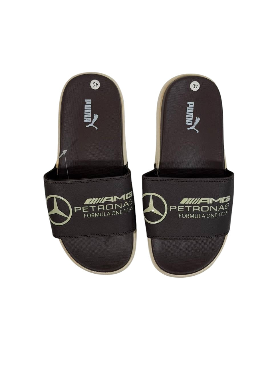 PUMA x AMG PETRONAS Slide Sandals – Brown Edition 🤎🏁