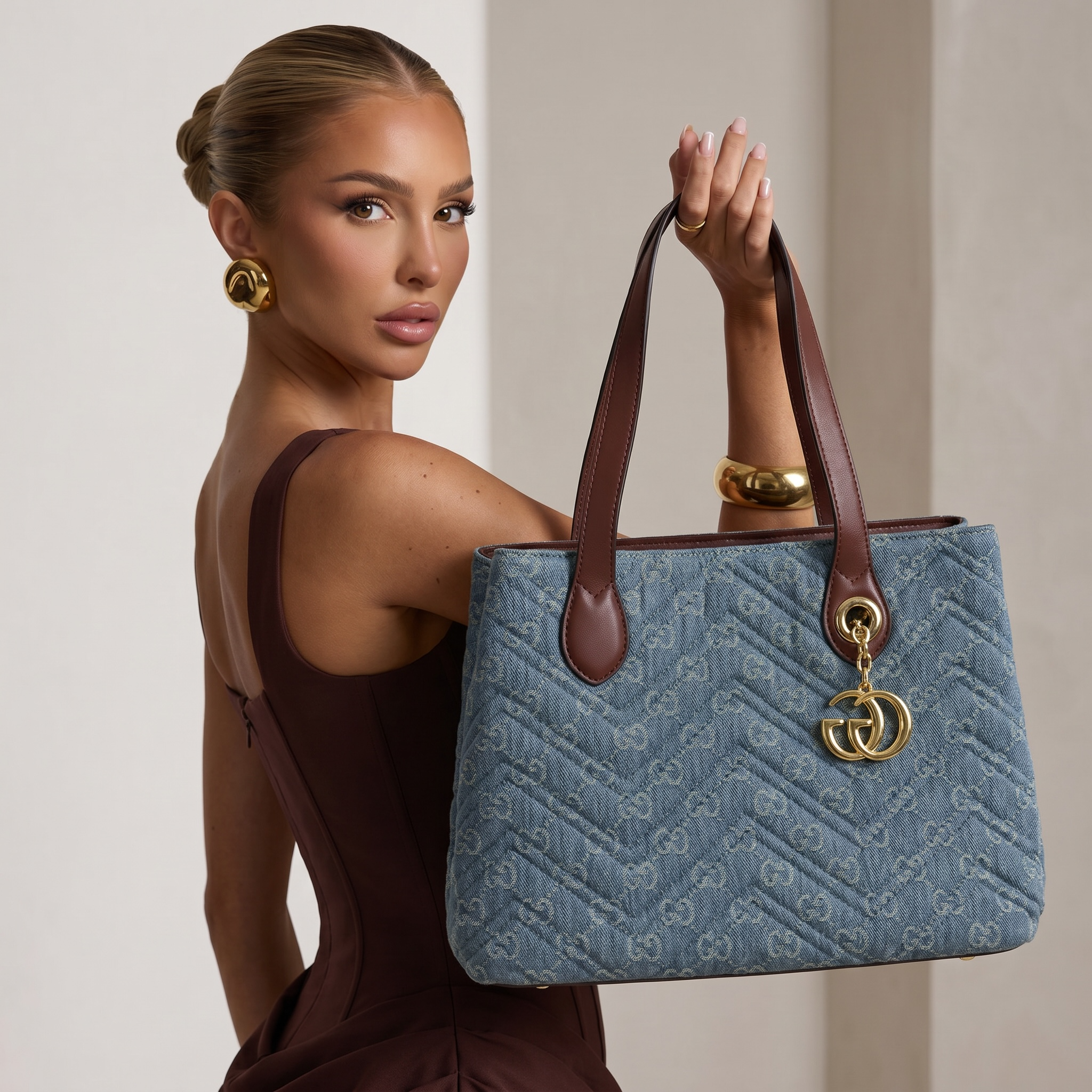 Gucci GG Marmont Light Denim Tote Bag 💙✨