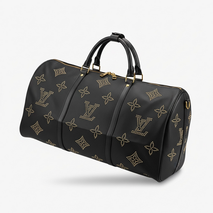 Louis Vuitton Studded Monogram Duffle – Black Gold Travel Bag ✨🖤