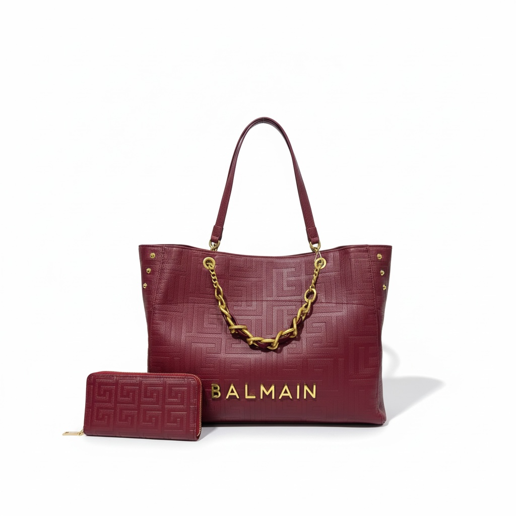 Balmain Monogram Shoulder Bag ❤️✨ | Luxury Designer Handbag (bag +wallet)