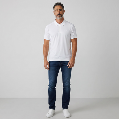 BOSS Quarter-Zip Polo Shirt – White