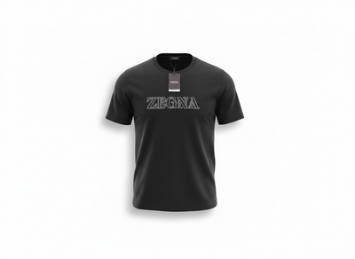 ZEGNA Signature Black Logo T-Shirt 🖤✨ Premium Minimal Style
