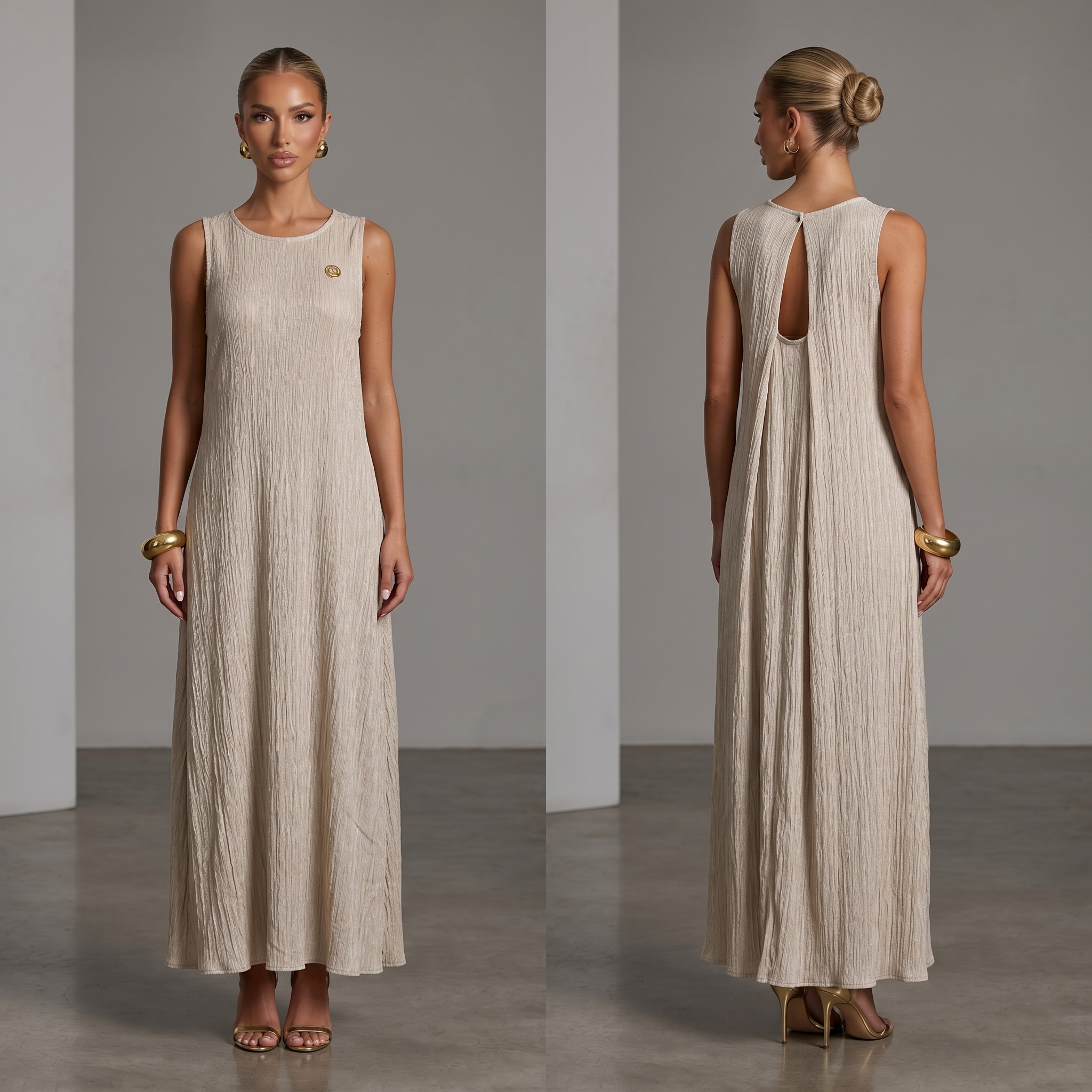 🤍 Loro Piana Linen Blend Sleeveless Maxi Dress ✨ one size