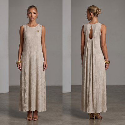 🤍 Loro Piana Linen Blend Sleeveless Maxi Dress ✨ one size