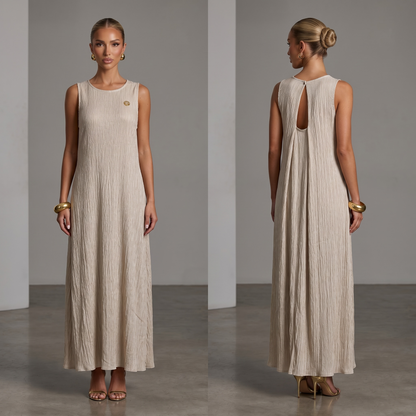 🤍 Loro Piana Linen Blend Sleeveless Maxi Dress ✨ one size