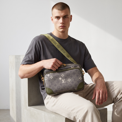 👜✨ Louis Vuitton Outdoor Messenger – Monogram Eclipse Khaki 💚🖤
