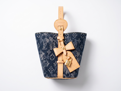 🩵✨ Louis Vuitton Denim Bucket Bag with Leather Charm