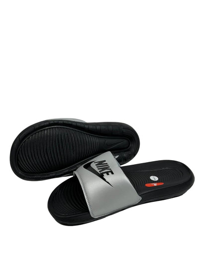 NIKE Comfort Slides – Grey & Black Edition 🖤⚡