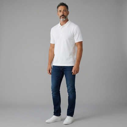 🤍✨ Dior White Luxury Polo Shirt – Premium Smart Casual Essential 👔🔥