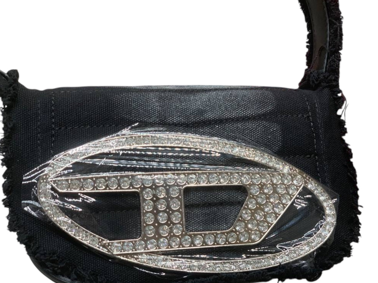 Diesel Black Mini Bag with Crystal Embellished Logo