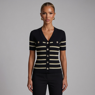🖤 Balmain Striped Ribbed Knit Cardigan ✨