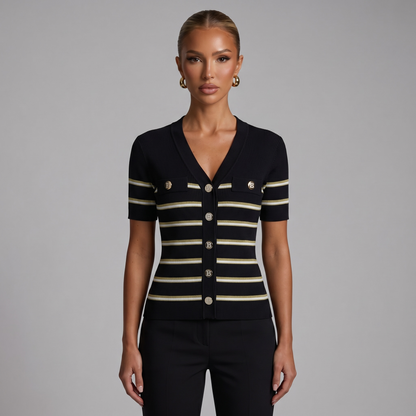 🖤 Balmain Striped Ribbed Knit Cardigan ✨